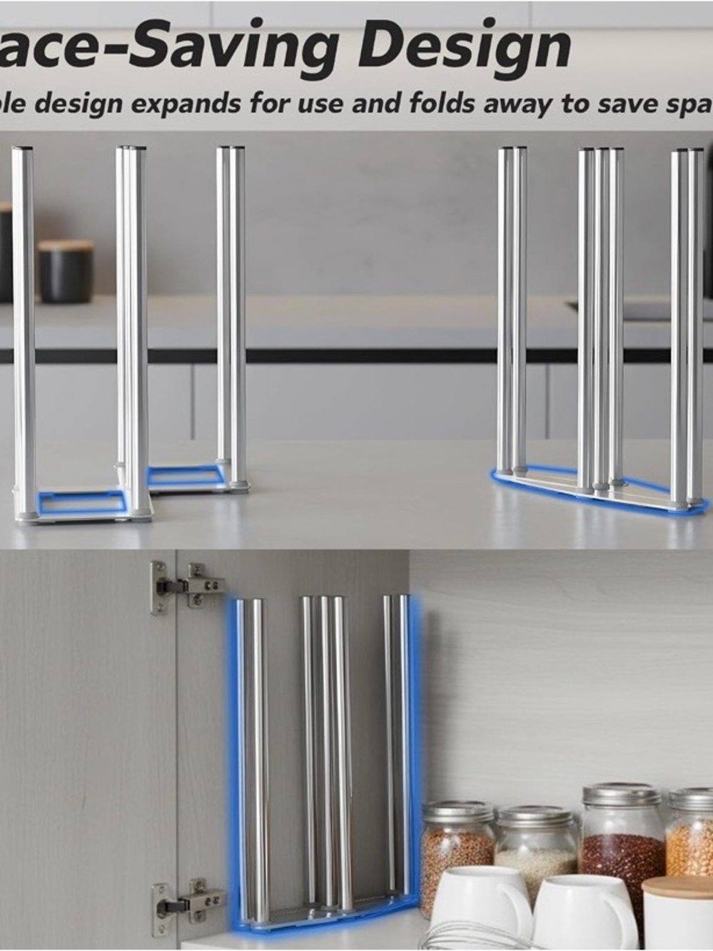 NEW - Water Bottle Drying Rack, Cup Drying Rack for Counter, Stainless Steel - Picture 4 of 8